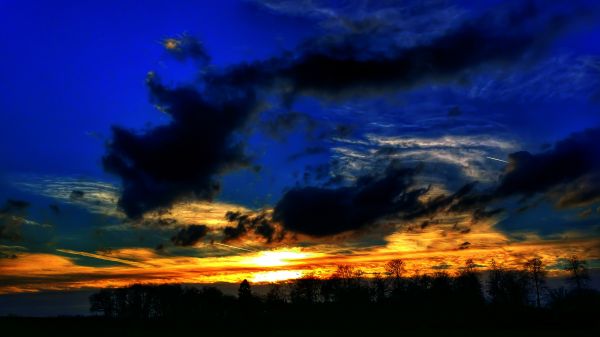 sunset, night, nature, reflection, sky, shadow