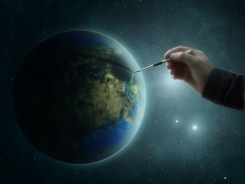 digitální umění, planeta, prostor, Země, atmosféra, vesmír digitální umění, planeta, prostor, Země, atmosféra, vesmír