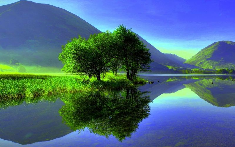 landscape, lake, nature, reflection, trees, mountains landscape, lake, nature, reflection, trees, mountains