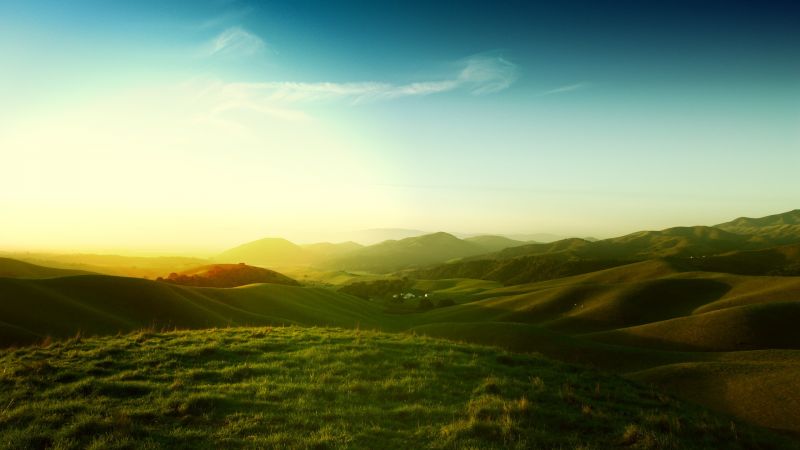 paisaje, naturaleza, luz de sol, puesta de sol, colina, césped paisaje, naturaleza, luz de sol, puesta de sol, colina, césped