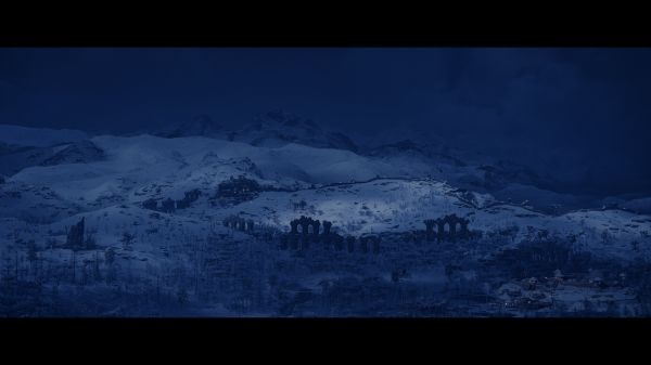 山区门票,雪,刺客信条,Assassin's Creed Valhalla,晚,废墟