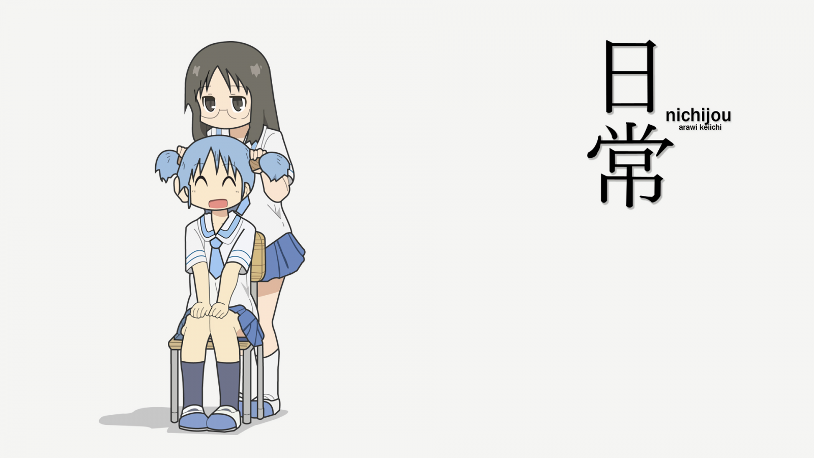Wallpaper : drawing, illustration, anime, cartoon, Nichijou, sketch