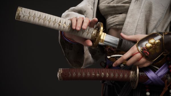 artwork,digital art,illustration,women,Andres Casta eda,samurai
