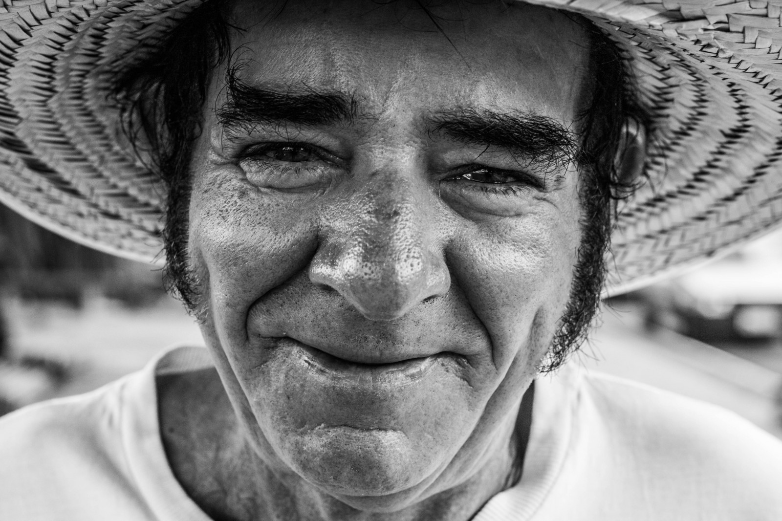 portrét, lidé, Černý a bílý, tělesné, Nikon, zmrzlina, prodavač, roztomilý, barrabonita, nikon50mm18g, D3100, nikonafsnikkor50mmf18g