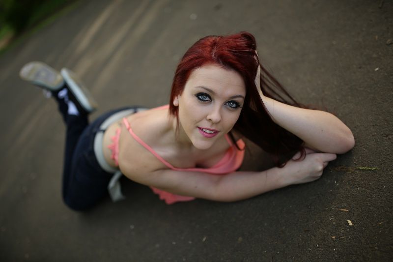 ženy, ryšavý, cosplay, model, fotografování, silnice