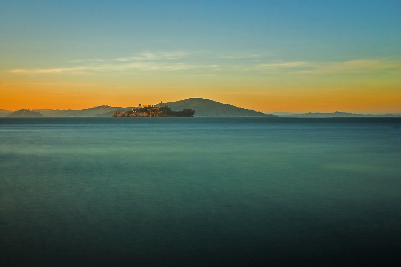 oceán, sf, sanfrancisco, Kalifornie, město, světlo, západ slunce, moře, nebe, Spojené státy americké, hora, přímořská krajina, hory, voda, krajina, ostrov, večer, záliv, San, francisco, dlouho, expozice, odpoledne, Spojené státy, kopec, Severní, větrný, uklidnit, kopce, přístaviště, plocha, vody, rybáře, Alcatraz, bouřlivý