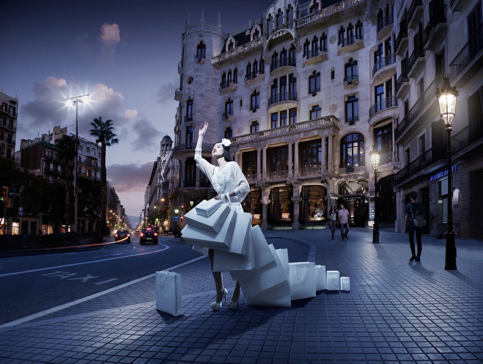 ženy, model, město, ulice, panoráma města, noc, asijský, silnice, večer, socha, náměstí, metropole, památník, infrastruktura, pěší, světlo, centrum, osvětlení, mezník, urban area, lidské osídlení, vodní prvek