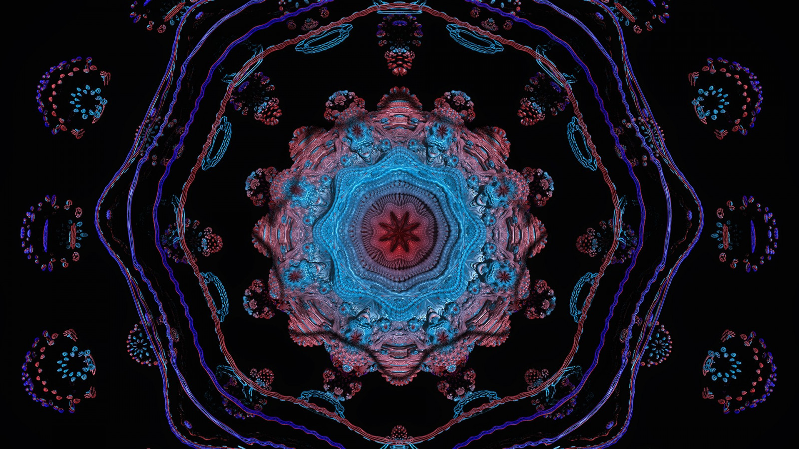 illustration, Digital kunst, gengive, minimalisme, symmetri, kalejdoskop, univers, 3D fraktal, KUNST, skærmbillede, fraktale kunst, psykedelisk kunst
