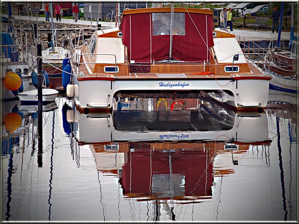 reflection,boat,catamaran,heiligenhafen,katamaran
