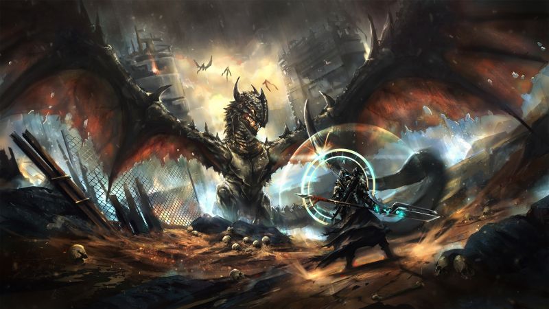 umělecká díla, fantasy umění, stvoření, drak umělecká díla, fantasy umění, stvoření, drak