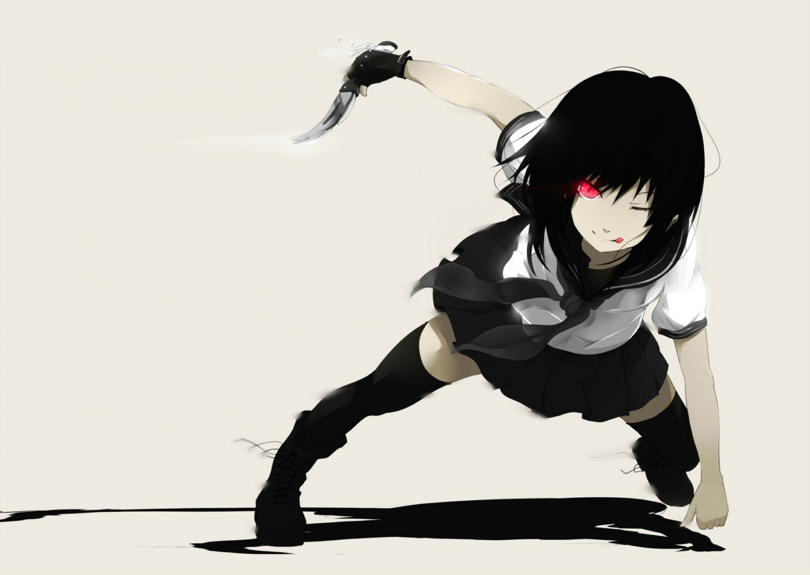 Fondos De Pantalla Ilustracion Fondo Simple Anime Chicas Anime Cabello Corto Dibujos Animados Cabello Negro Muslos Altos Uniforme Escolar Falda Ojos Rojos Caracteres Originales Persona Cuchillo Bosquejo Mangaka Profesion 1829x1300 El pobre es cocinero, así que de peluquería nada de nada, pero la cosa está achuchá así que le explico y. ilustracion fondo simple anime