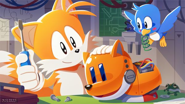 Tails character, Sonic, Sonic the Hedgehog, birds, laboratories, Sega