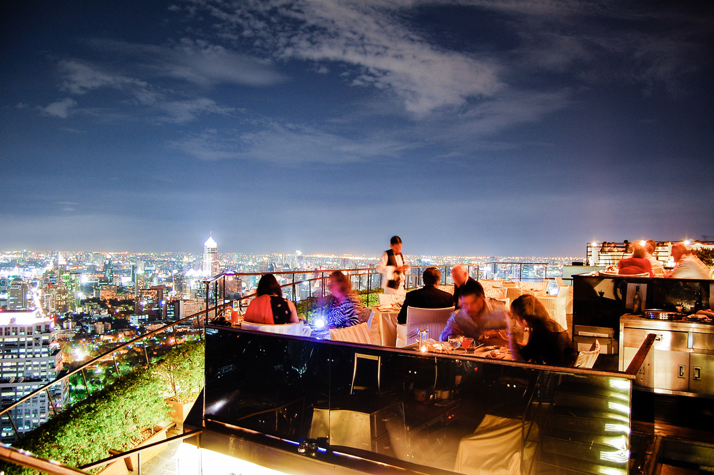 moře, město, panoráma města, noc, Asie, městský, odraz, asijský, Cestovní ruch, hotel, panoráma, večer, Nikon, Závrať, soumrak, Thajsko, Bangkok, Thai, dovolená, strom, cestovat, Pohled, střešní, d40, banyán, nightshot, Jihovýchodní Asie, BKK