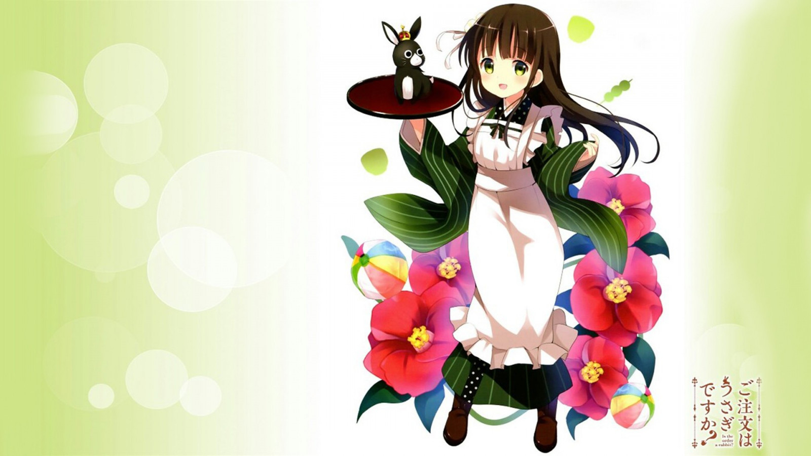 ilustrace, anime, anime dívky, Gochuumon wa Usagi Desu ka, Ujimatsu Chiya, květ