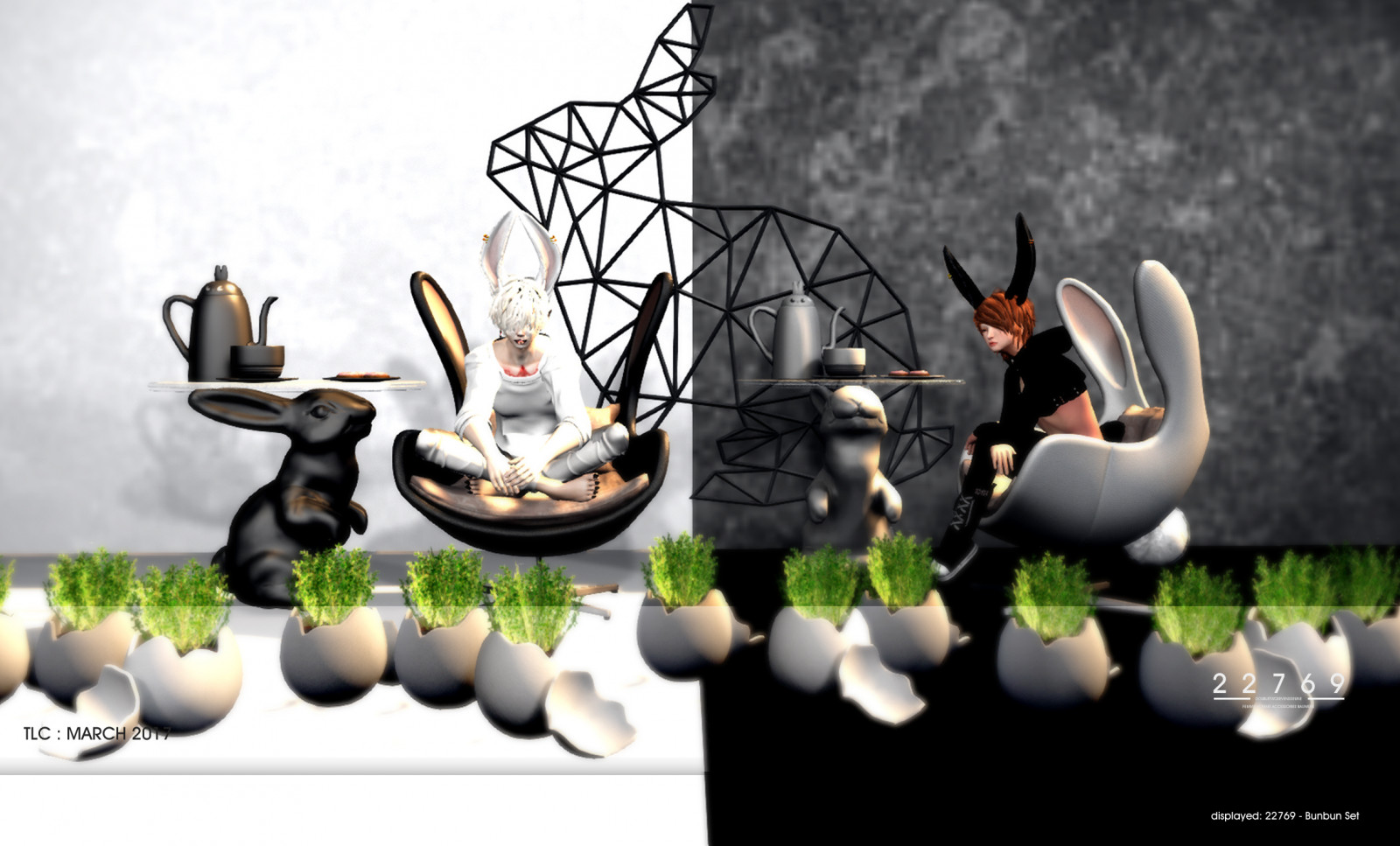 hvid, sort, illustration, tabel, grafisk design, stol, småkager, påske, KUNST, sort og hvid, dekoration, æg, indendørs, wallart, mesh, møbel, rekreation, grafik, kanin, tic, computer tapet, Bauwerk, 22769, bunbun, 22769 Bauwerk, plantageejer, pacopooley, te, theliassioncollaborative, decorationwallart, bunnychair, meshindoorfurniture, indoorfurniture, easterdecoration, eggplanter, decoratedtable, meshdecoration, bunnytable, bunnycan, product design