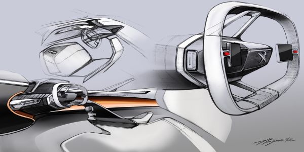 anime, drawing, illustration, car, vehicle, cartoon