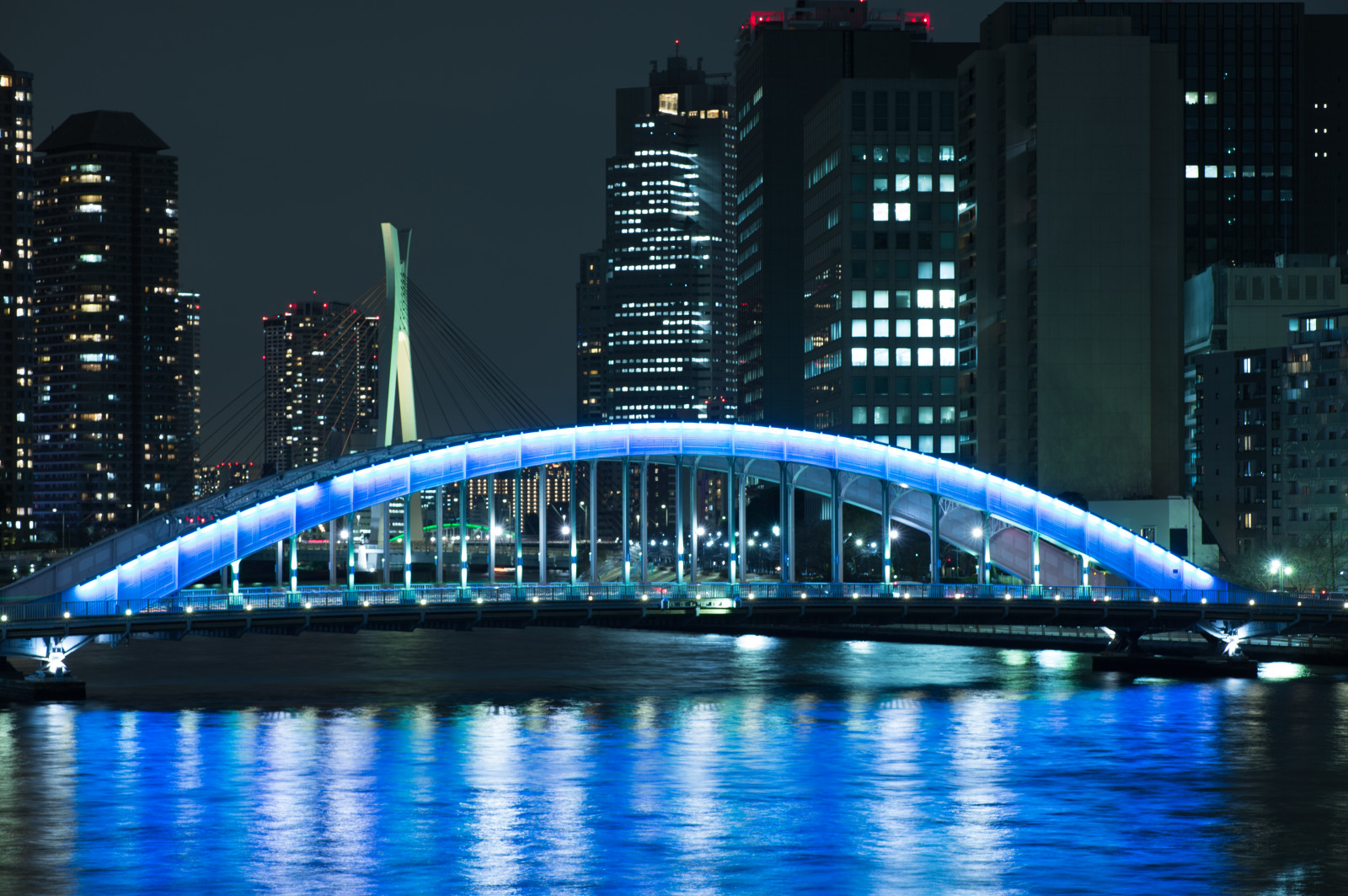 Japonsko, město, panoráma města, noc, architektura, odraz, panoráma, mrakodrap, večer, věž, most, Nikon, soumrak, metropole, Tokio, jp, Skytree, centrum, NIKKOR, osvětlené, osvětlení, iki, mezník, Tokyo Sky Tree, afs105mmf14eed, afsnikkor105mmf14eed, df, eitaibridge, sumidagawaohashi, Metropolitní oblast, lidské osídlení