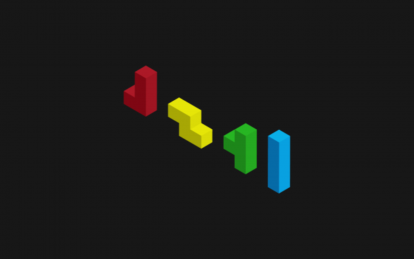 minimalism,video games,simple background,3D,old games,Tetris