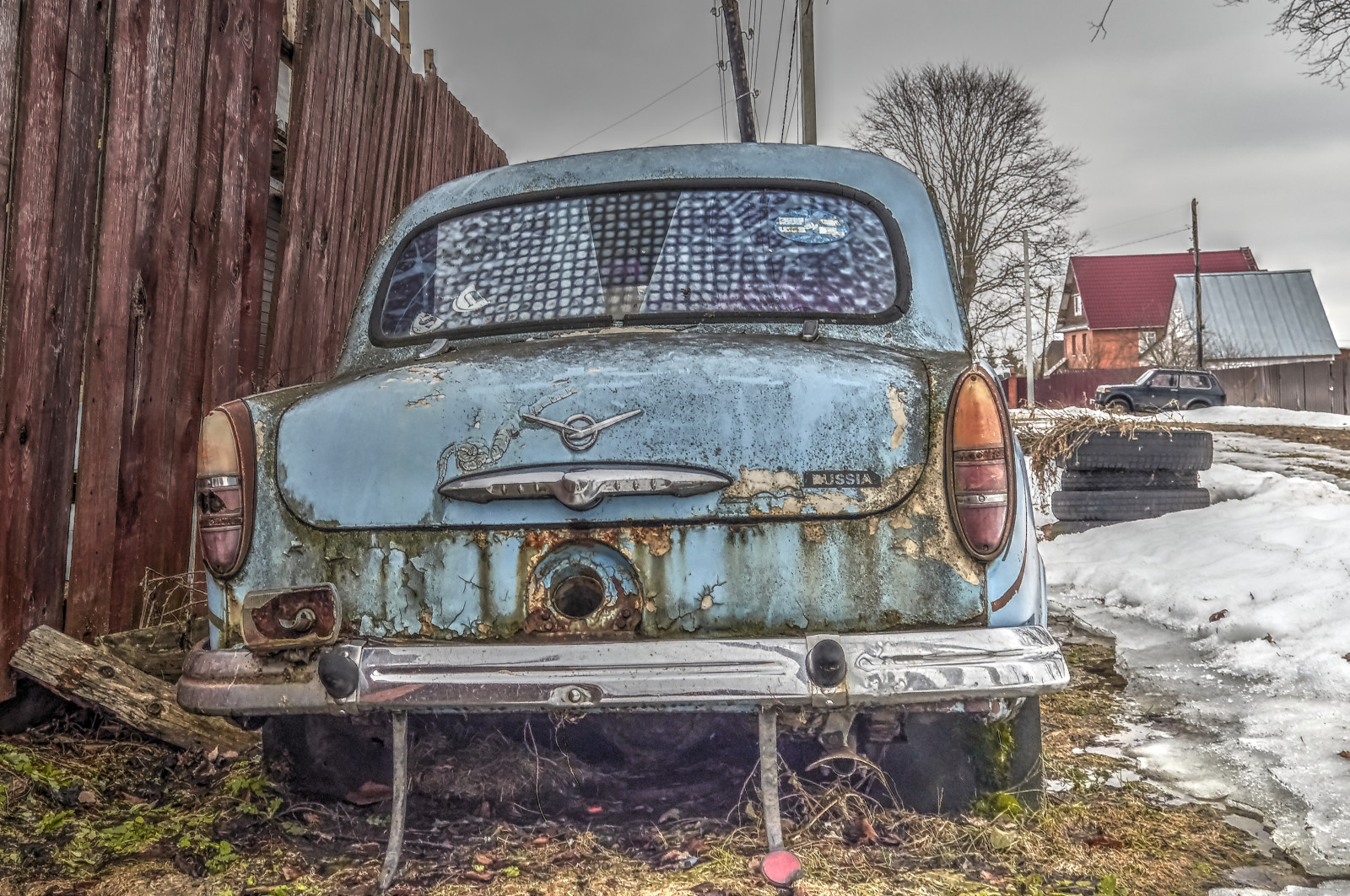 starý, auto, opuštěný, vozidlo, technika, Rusko, doprava, veteránem, nákladní auto, šrot, pozemní vozidla, starožitný auto, dubna