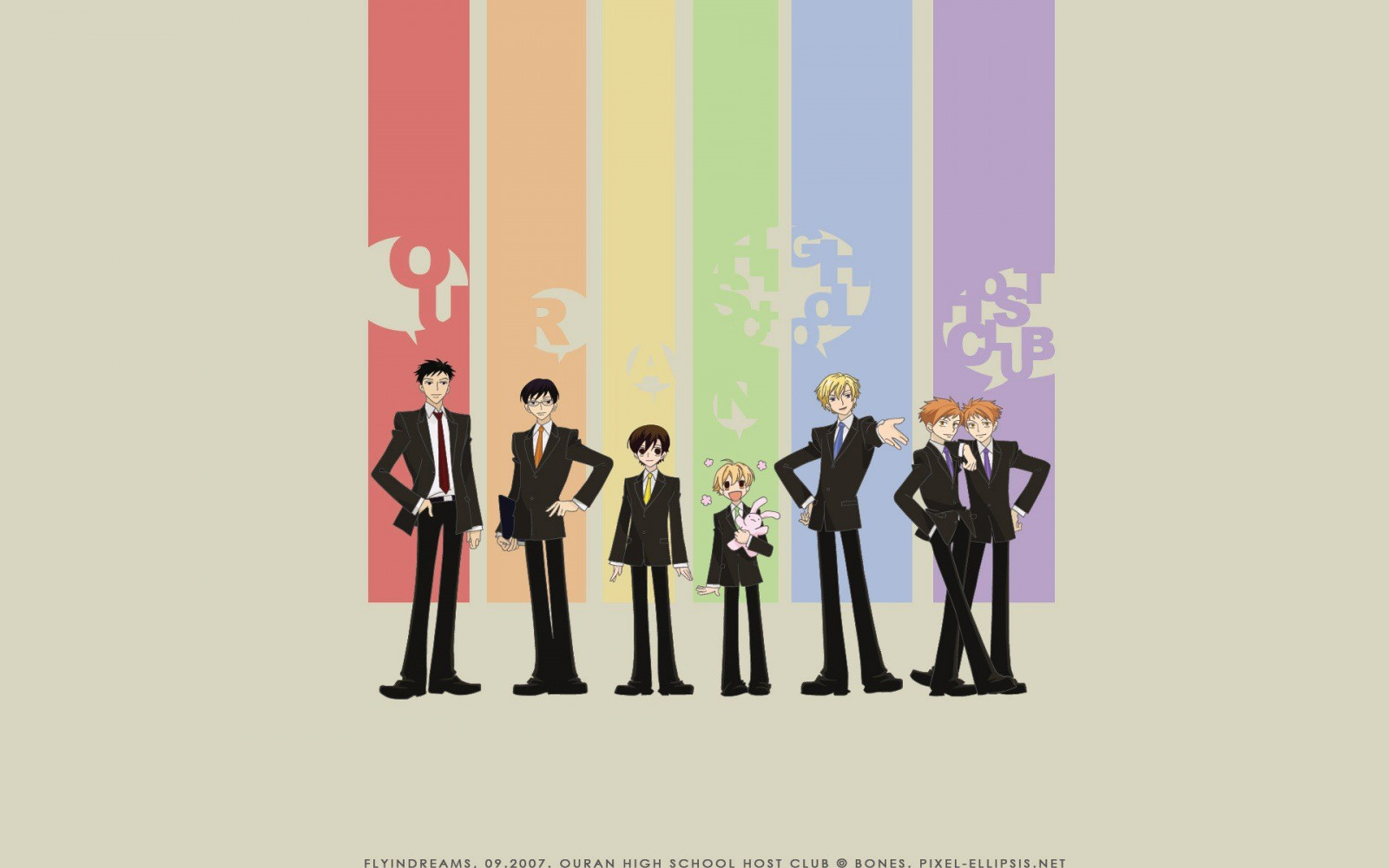 1920x1200 px, anime, anime pojkar, Ouran Highschool Host Club, regnbågar