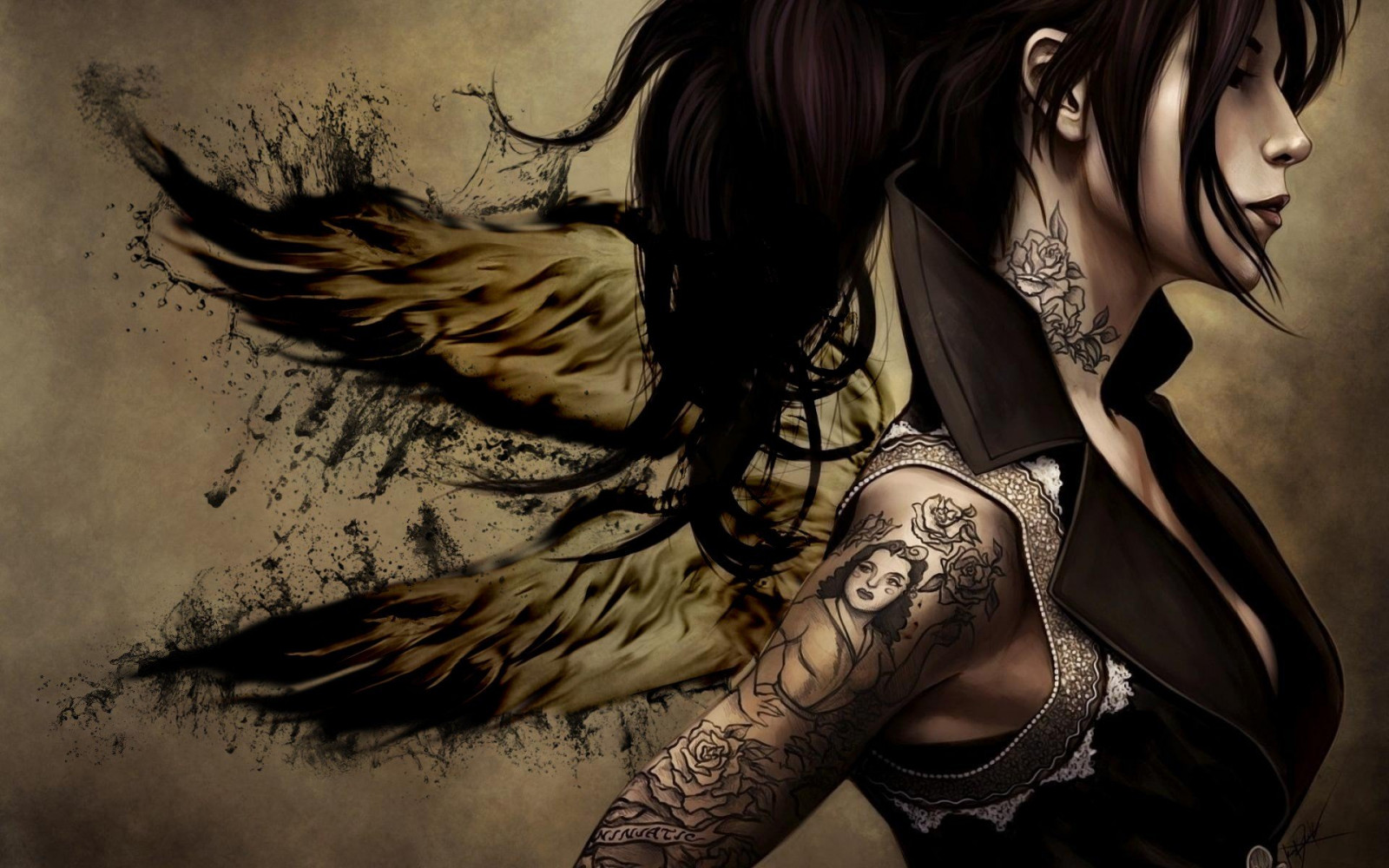 壁纸 : 1920x1200像素, Kat Von D, 纹身 1920x1200 - wallhaven - 1275047 - 电脑桌面