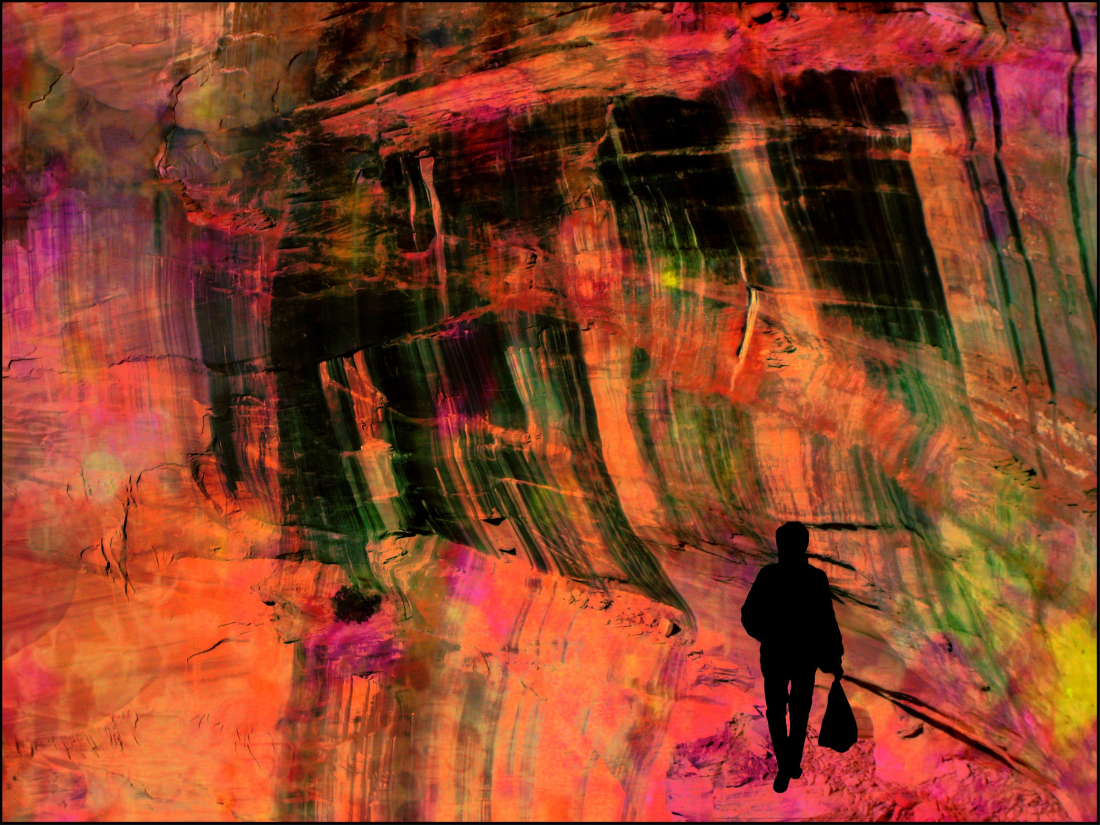 Wallpaper painting, red, rocks, Arizona, ART, color, digitalart