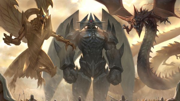 digital art,Yu Gi Oh,Ra,Obelisk,Slifer