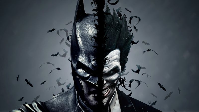 ilustrace, černobílý, Bat-man, Černá, Žolík, plakát ilustrace, černobílý, Bat-man, Černá, Žolík, plakát