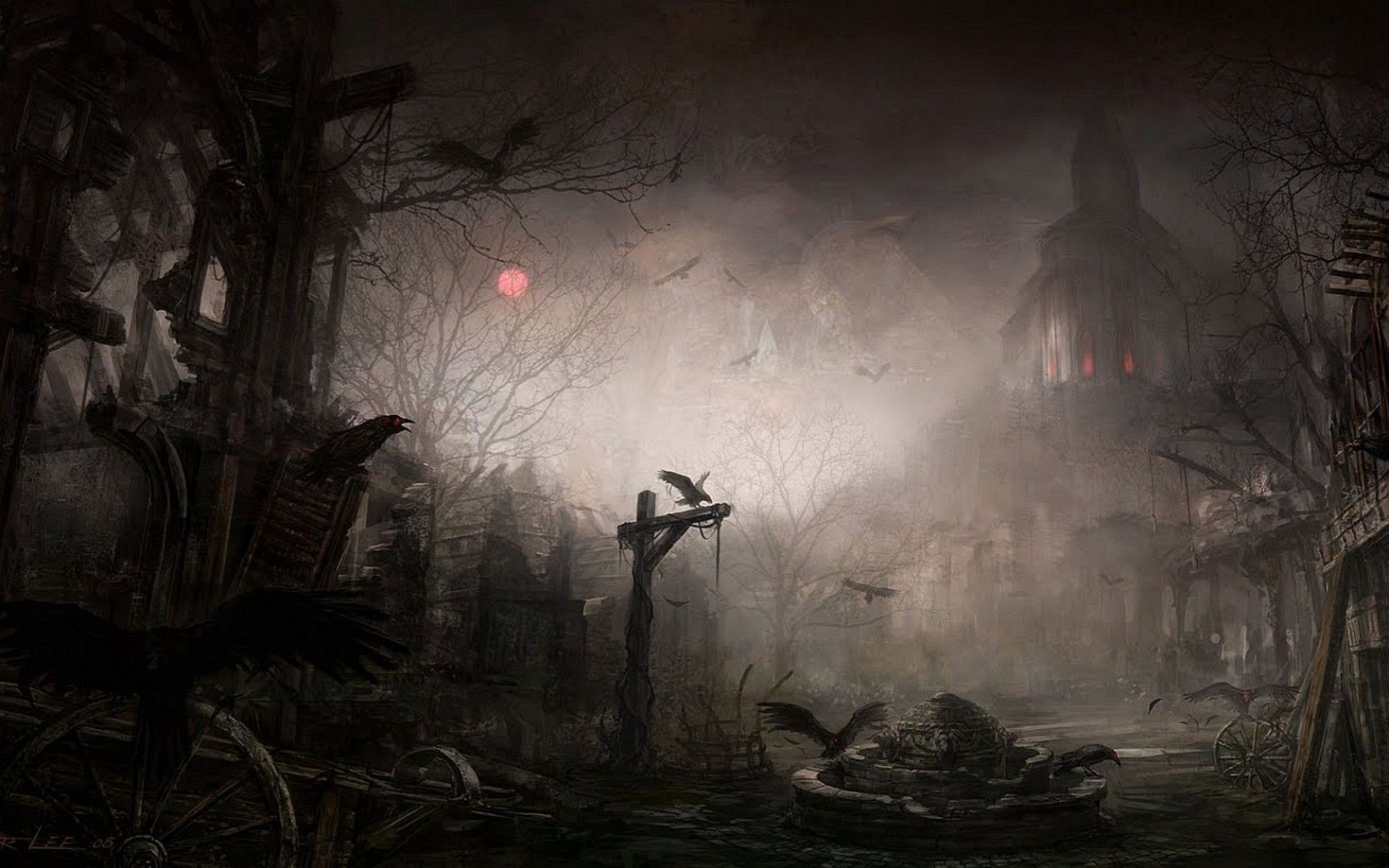 las, Fantasy sztuki, północ, ciemność, zrzut ekranu, Zjawisko atmosferyczne, Tapeta komputerowa