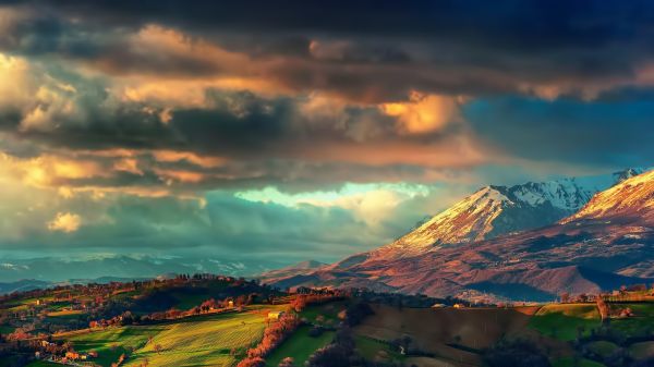 sunlight,landscape,sunset,hill,nature,sky