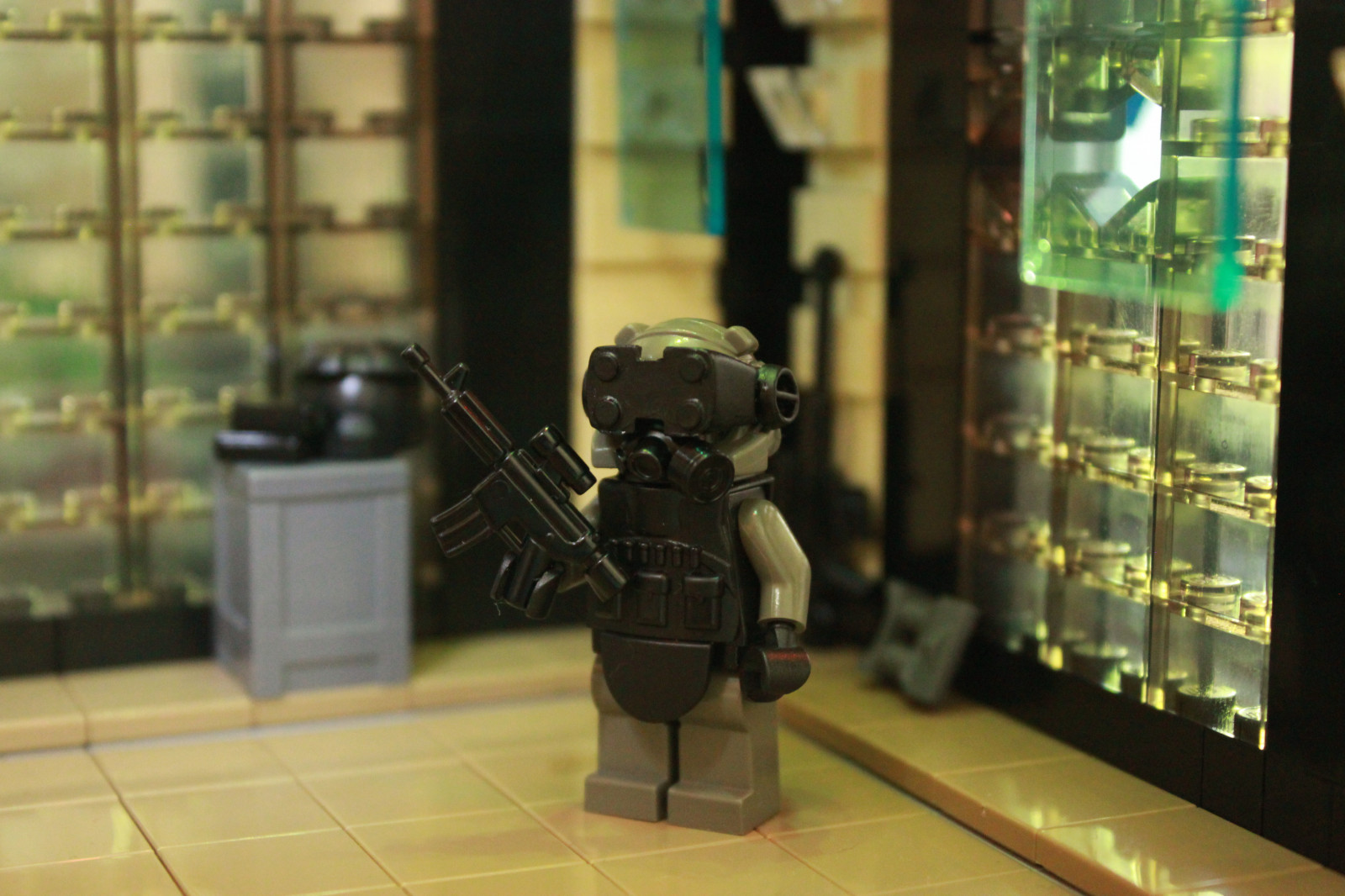 cyberpunk, LEGO, militær, Legetøj, TT, enhed, Udrensningen, Darkwater, hazmat, biologisk, modforanstaltninger, amavisor, tinytacticalgasmask