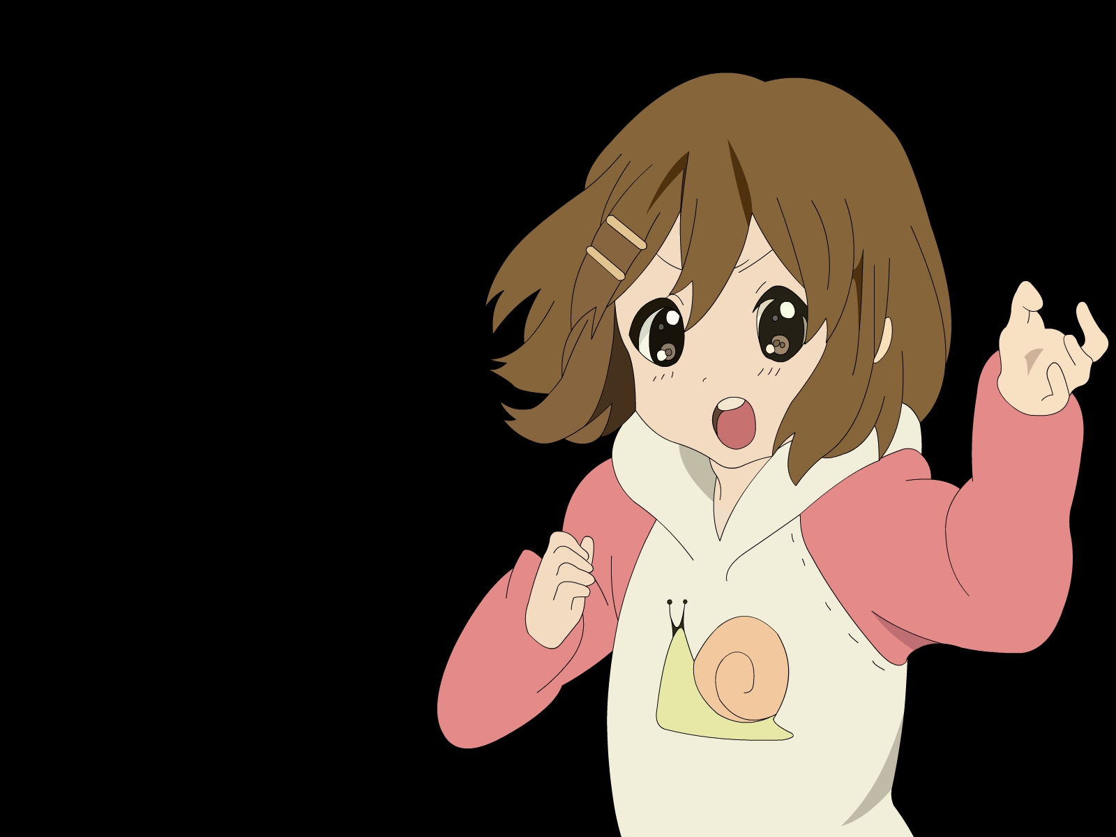 ilustrace, anime, kreslená pohádka, pusa, K ON, Hirasawa Yui, dívka, ruka, gesto, mangaka