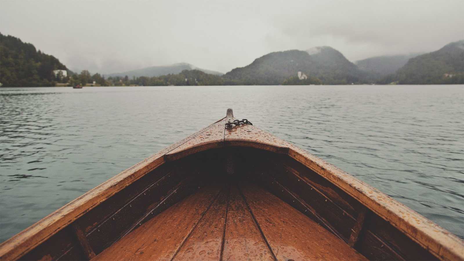 Wallpaper boat, depth of field, sea, bay, lake, vehicle, water drops