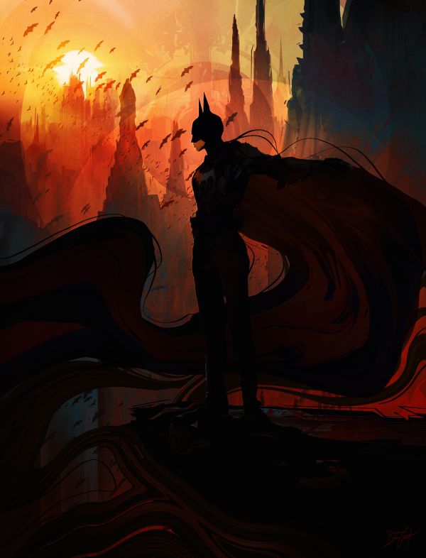 Bastien Grivet, artwork, digital art, illustration, fan art, Batman