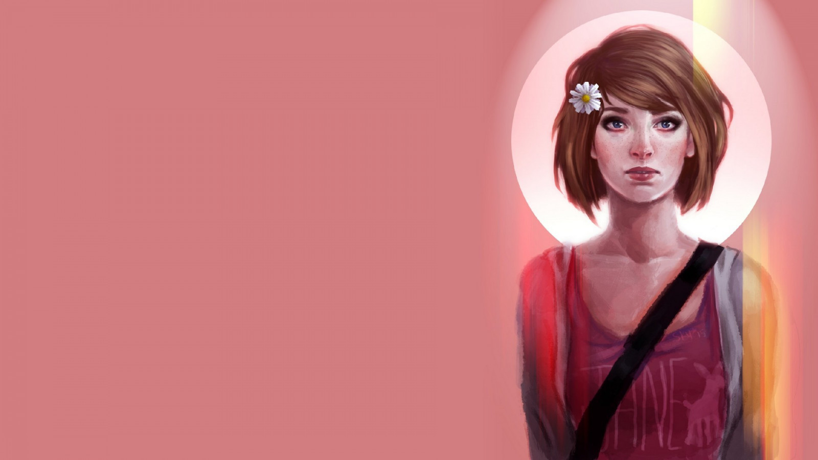 disegno, illustrazione, arte digitale, donne, anime, rosso, opera d'arte, Max Caulfield, La vita è strana, rosa, immagine dello schermo, sfondo del computer