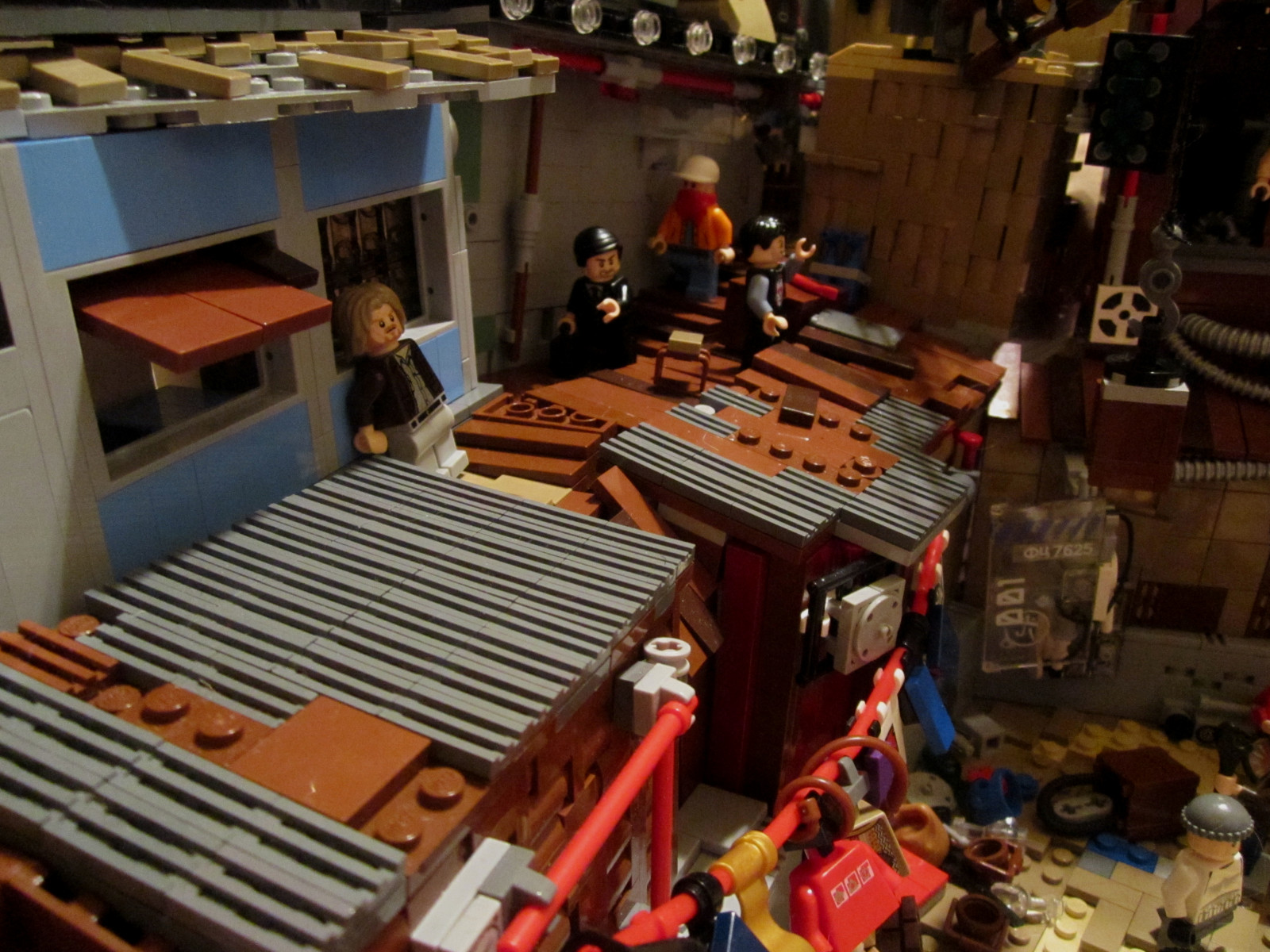 Cyberpunk, Holz, LEGO, Favela, Szene, Rio, Gruppe, James, Reinigen, Favel, Namarra