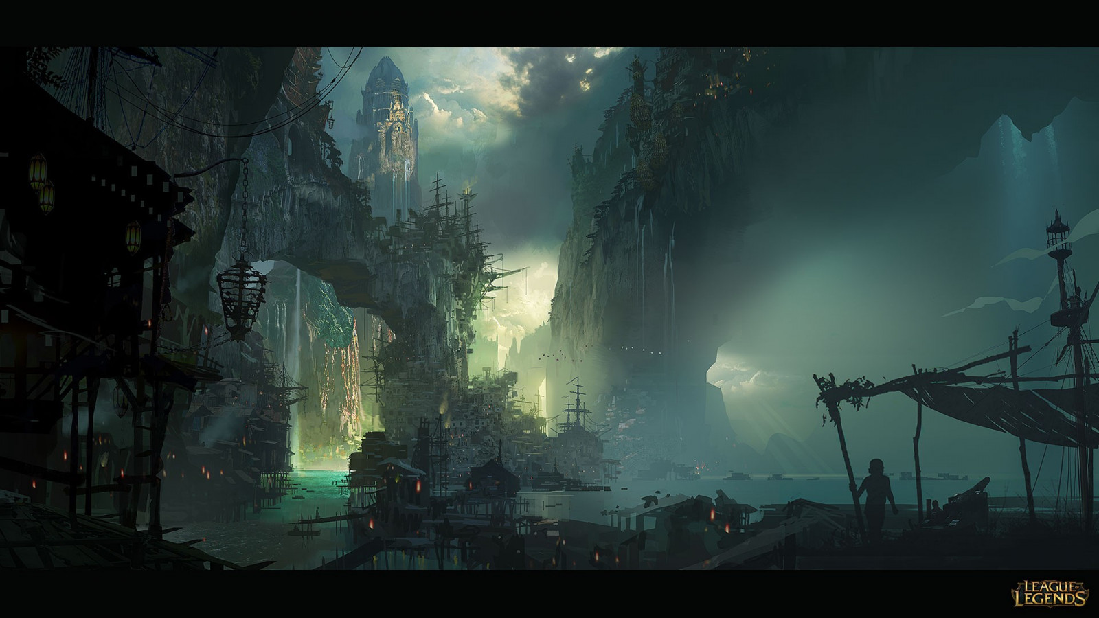 videohry, League of Legends, atmosféra, jitřenka, půlnoc, loď duchů, tma, Snímek obrazovky, počítač tapeta, zvláštní efekty
