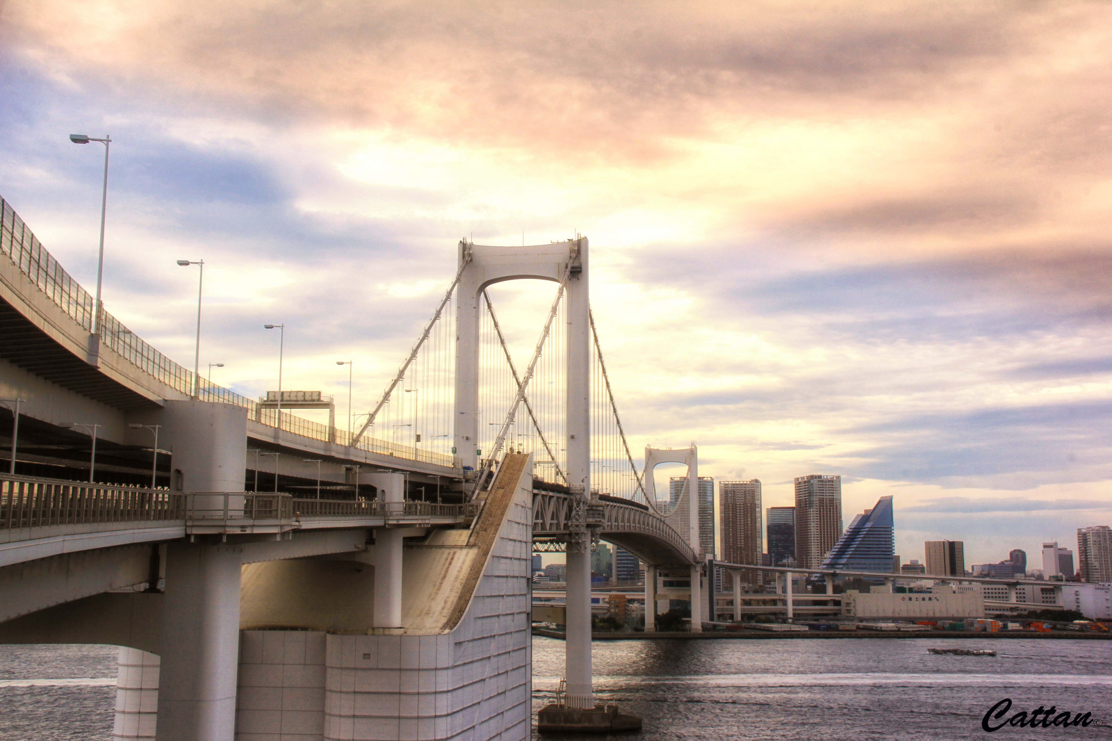 Japonsko, krajina, západ slunce, panoráma města, Příroda, most, minout, Tokio, cestovat, waterscape, landscapephotography, mezník, travelphotography, naturephotography, nonbuilding struktura, kabel vydržel most, Travelblogger, Cestování, Příroda