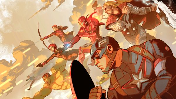 Captain America,Iron Man,Thor,Black Widow,Hulk,The Avengers