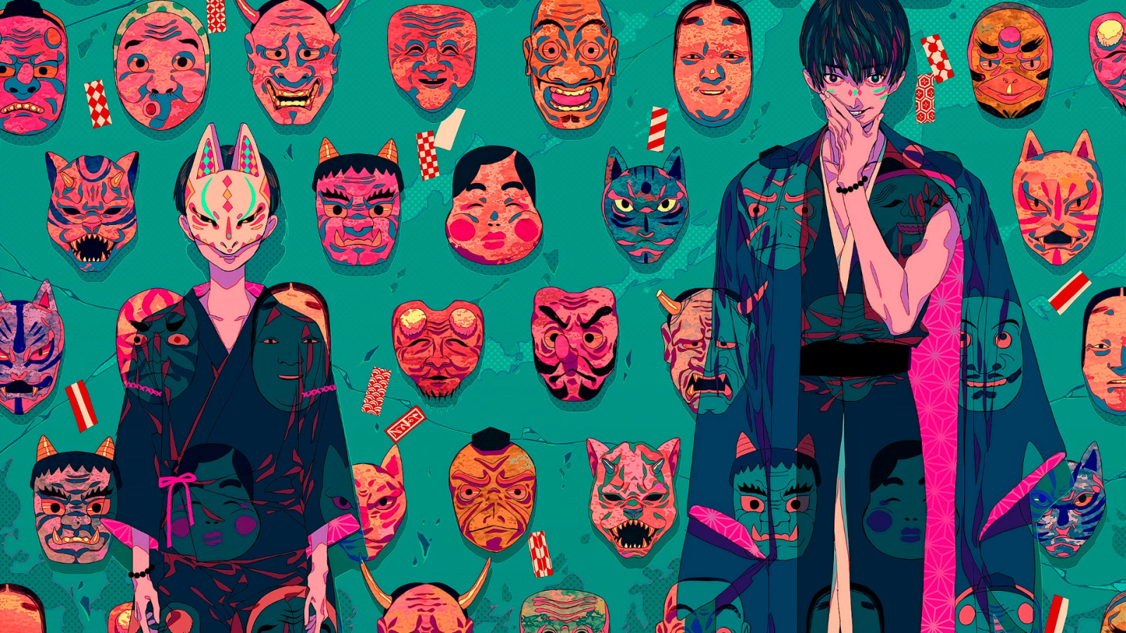 애니메이션, oni mask, Akiakane