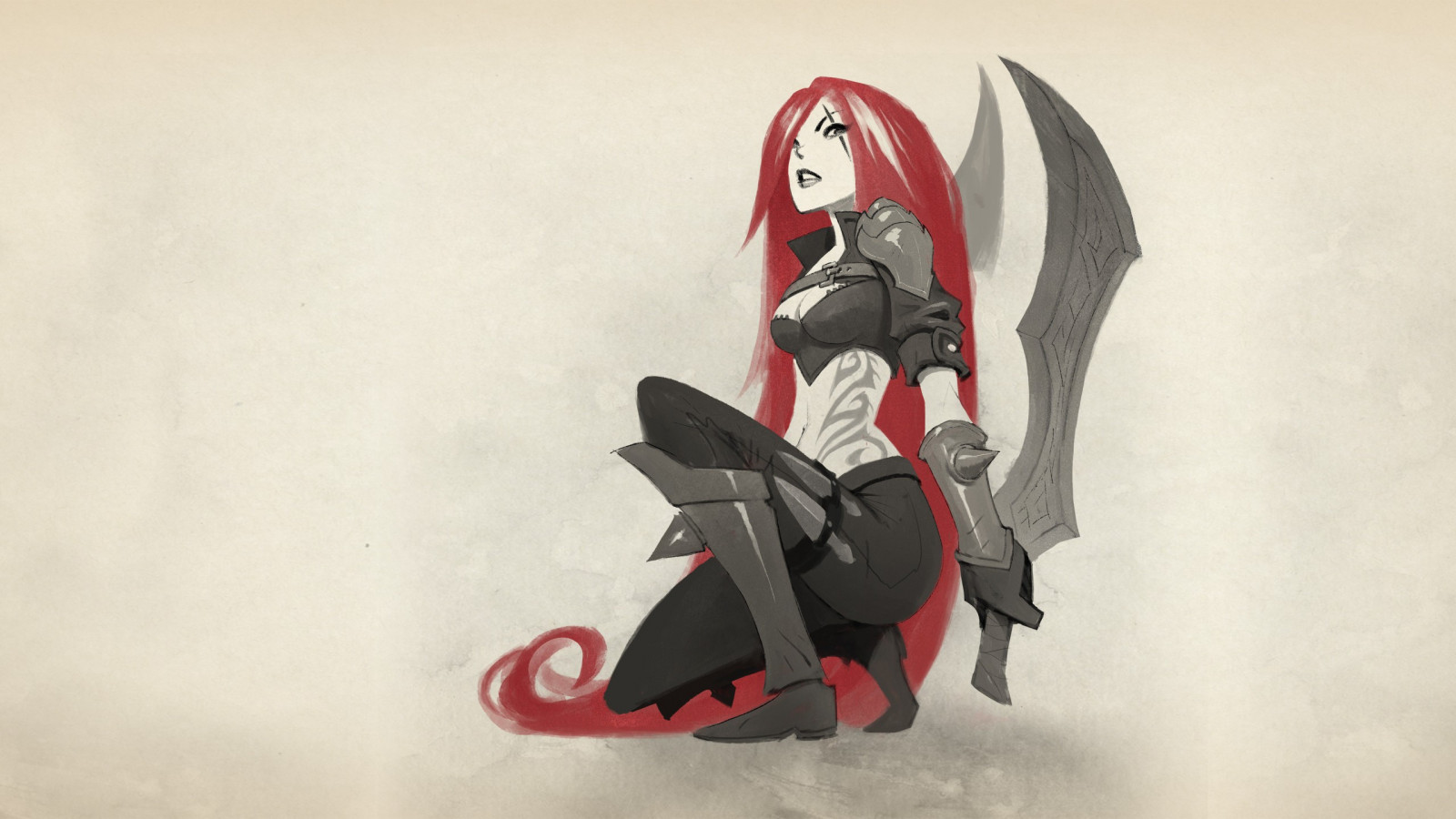 bianca, nero, rosso, League of Legends, scultura, Katarina League of Legends, Giocattolo, spadaccina, ARTE, calzature, mecha