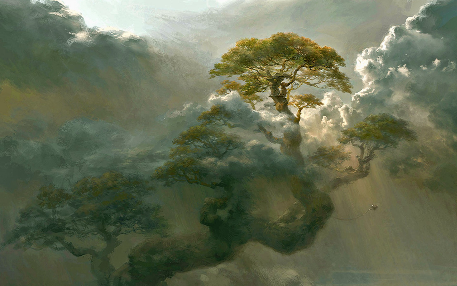 lumina soarelui, arta fantezie, natură, reflecţie, cer, dimineaţă, aburi, textură, vânt, atmosfera, nor, copac, val, fenomen atmosferic, fenomen meteorologic, vopsea acuarelă