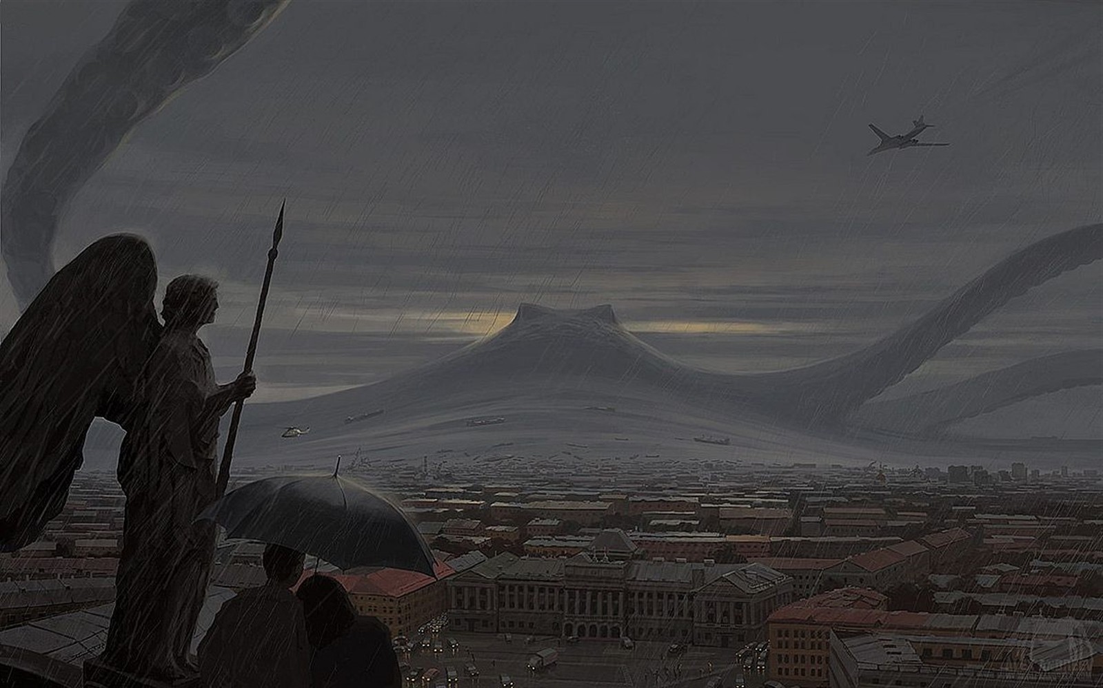 Kunstwerk, Sonnenaufgang, surreal, Abend, Morgen, Konzeptkunst, Alexey Andreev, Dämmerung, Wolke, Wetter, Dämmerung, Dunkelheit, Bildschirmfoto, Atmosphärisches Phänomen, Atmosphäre der Erde