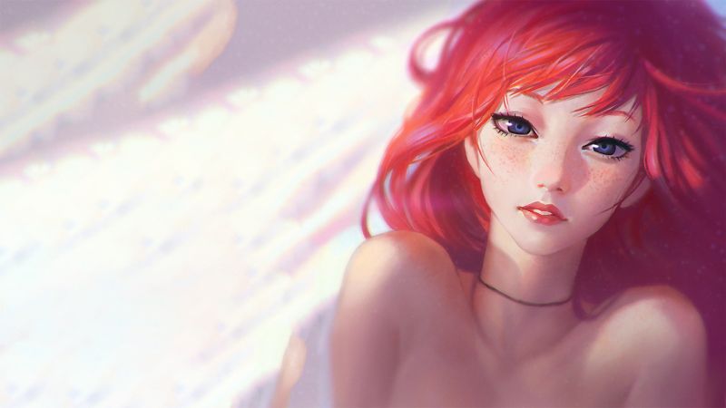 față, arta digitala, model, anime, fete anime, roscata față, arta digitala, model, anime, fete anime, roscata