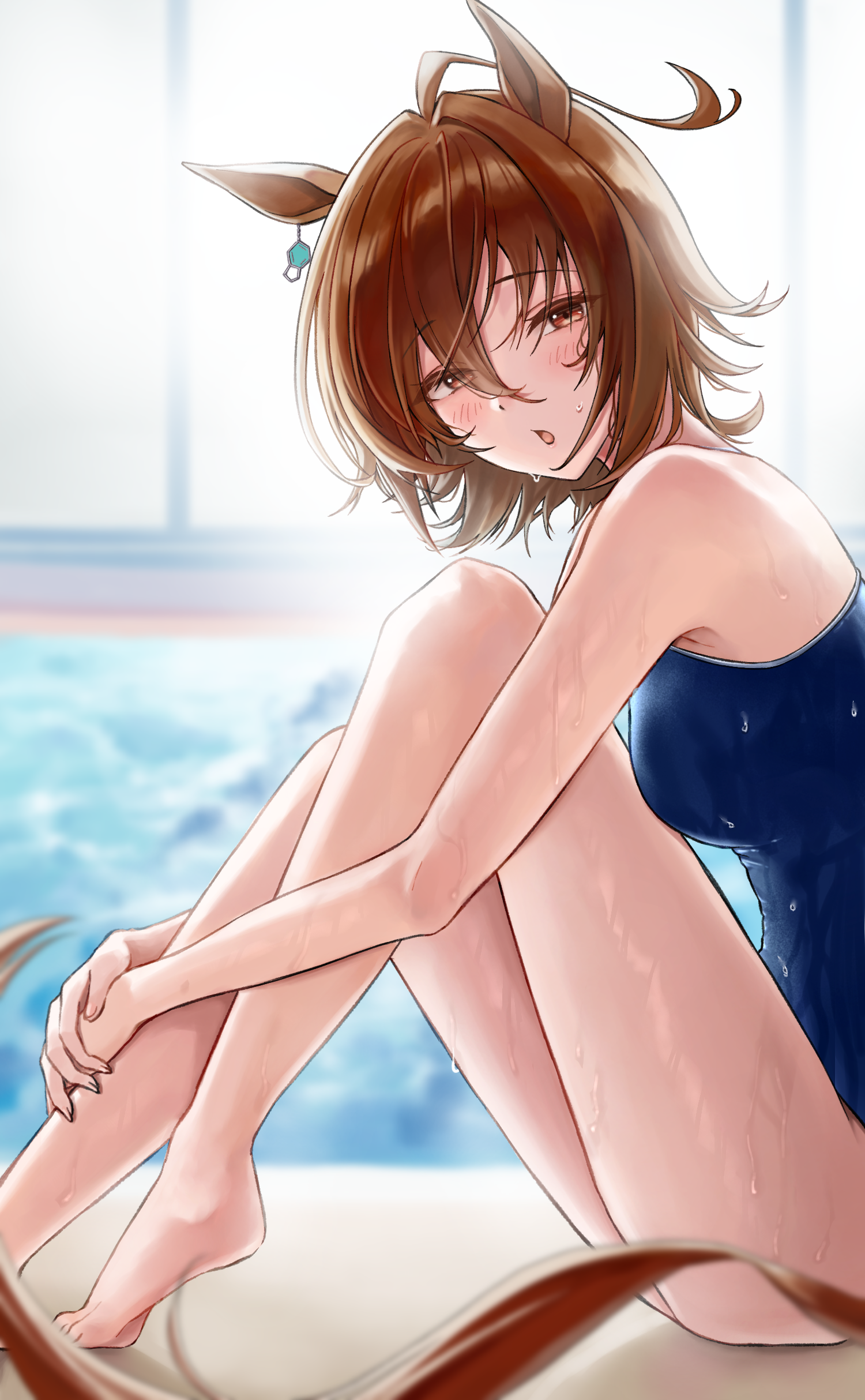 Anime, Dziewcząt anime, Uma Musume Pretty Derby, horse girls, Uszy zwierząt, Agnes Tachyon Uma Musume, krótkie włosy, brunetka, Praca plastyczna, Sztuka cyfrowa, Sztuki fanów