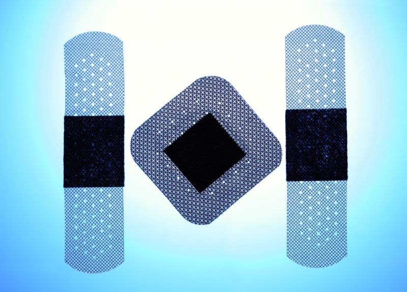 blauwe achtergrond,pleisters,points