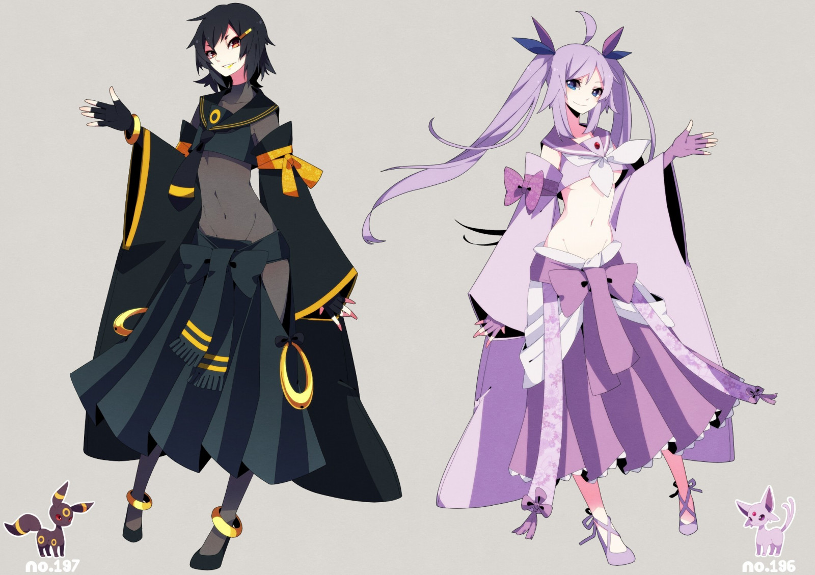 ภาพประกอบ, อะนิเมะ, สาวอะนิเมะ, มังงะ, Pokmon, Umbreon, Espeon, มังงะ, การออกแบบเครื่องแต่งกาย
