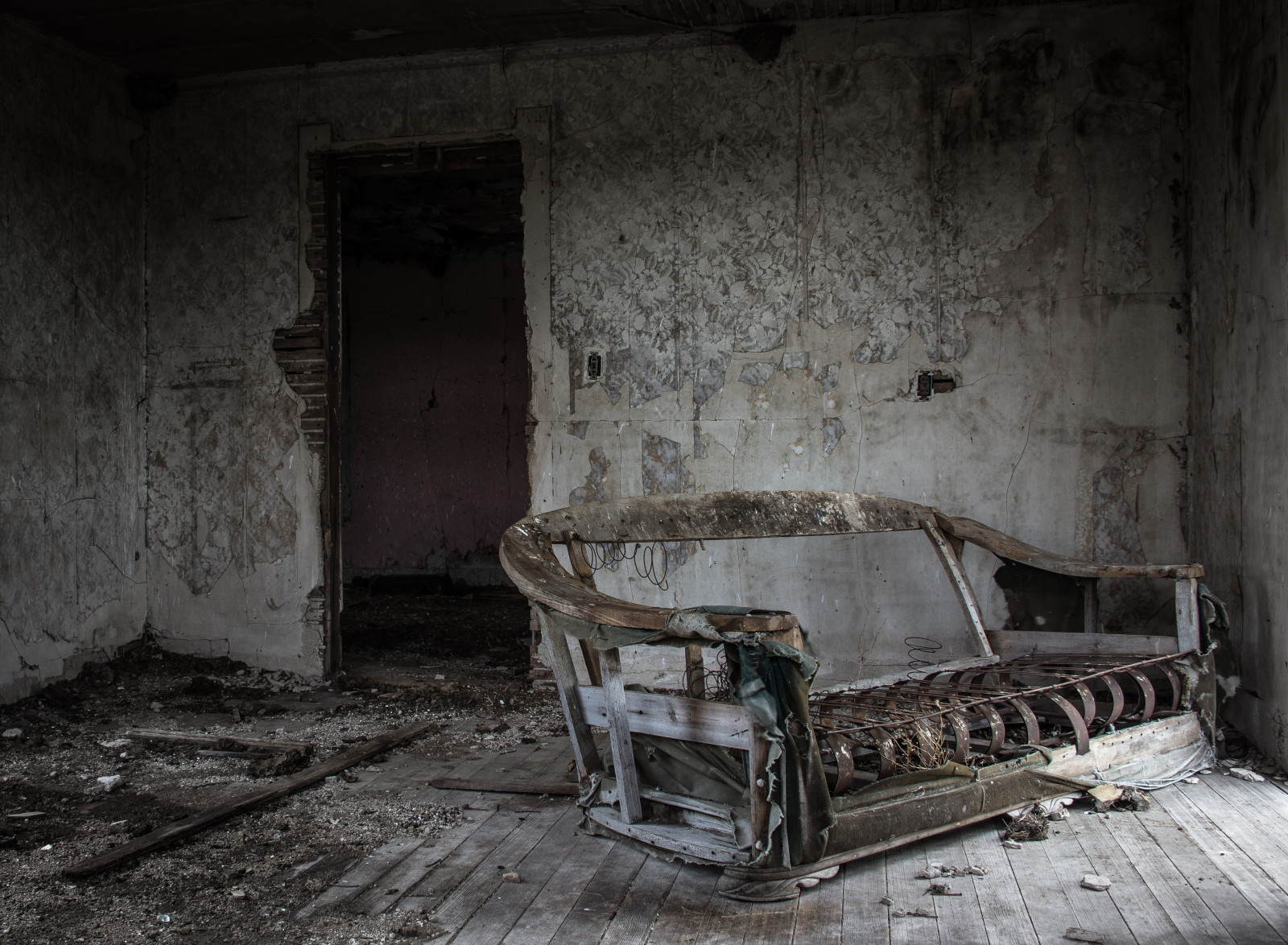 sfondo, casa, abbandonato, agriturismo, vita, decadimento, camera, colline, divano, smokey, Kansas