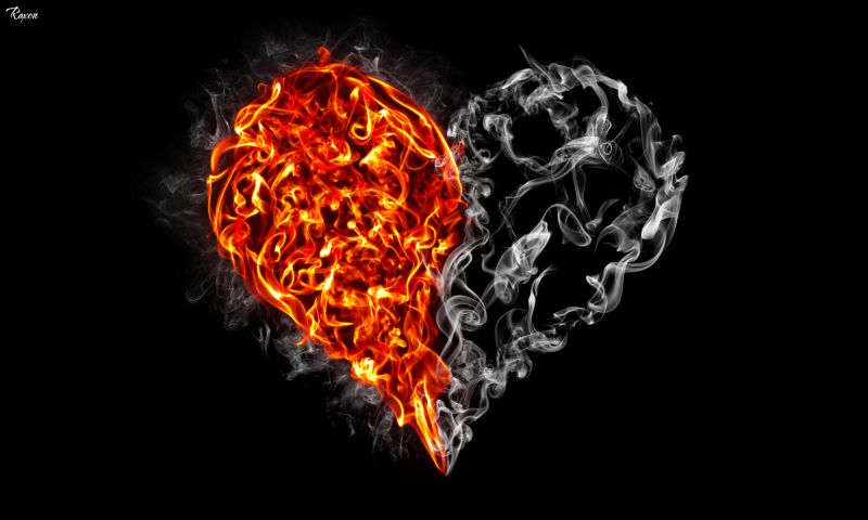 illustrazione, opera d'arte, fumo, fuoco, Photoshop, amore illustrazione, opera d'arte, fumo, fuoco, Photoshop, amore