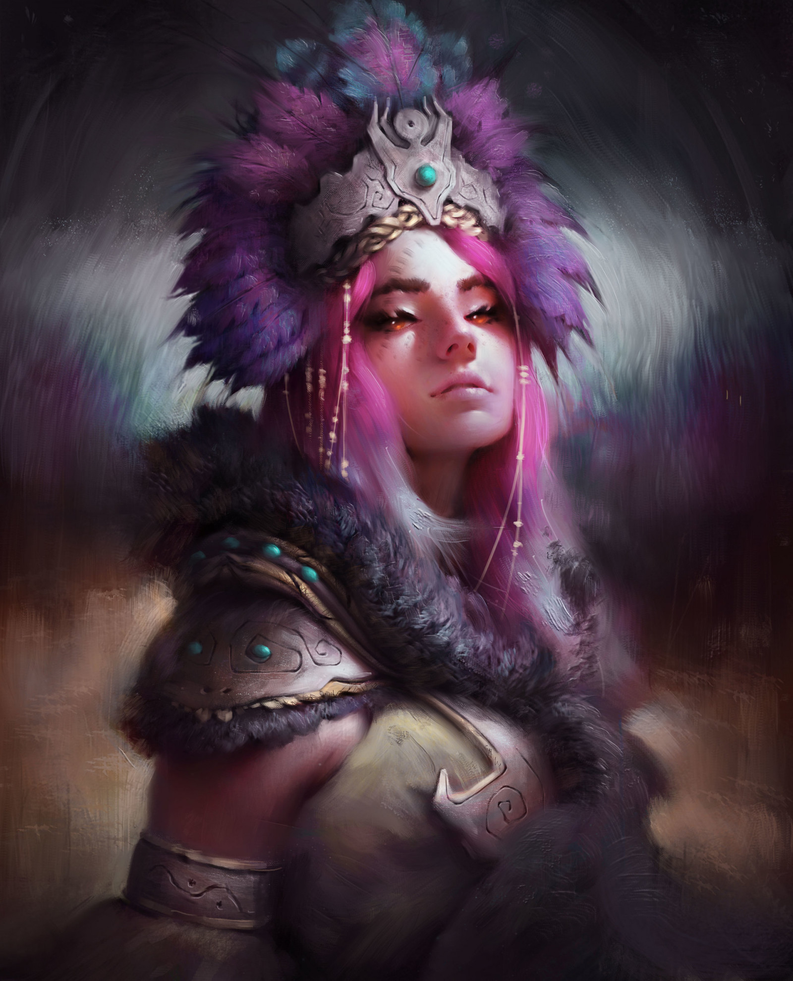 Daniel Bolling, Koncepce umění, ženy, koruna, Růžové vlasy